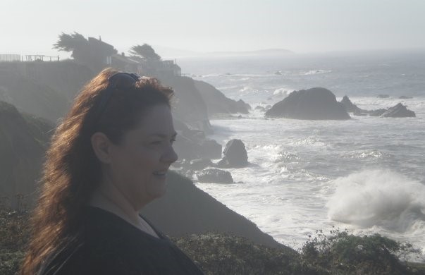 Picture of Grammie on the rocky Pacific Cost