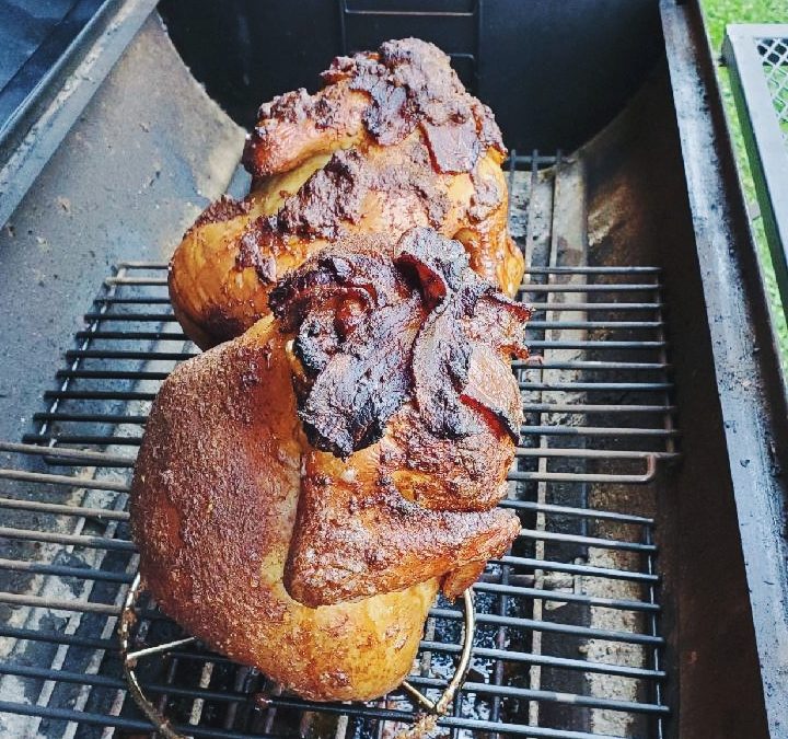 Picture of Chickens Smoking on the BBQ