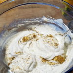 Picture of Sour Cream mixture with seasonings added.