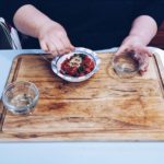 Picture preparing tomato garnish