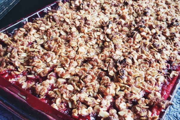 Picture of baked berries and granola