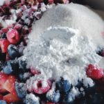 Picture of added cornstarch, lemon, and sugar to berries