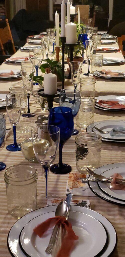 Picture of set table for Thanksgiving meal
